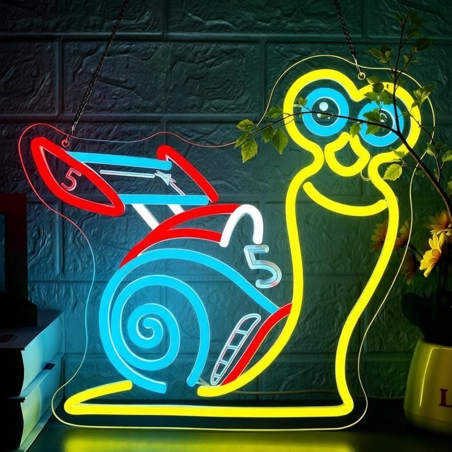 Car Interior Neon Light Usb - Turbo Snail Racing Car Neon Sign