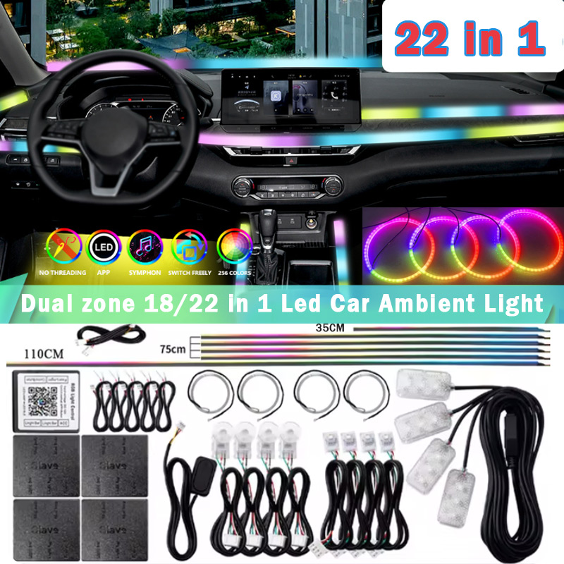 Car Ambient Lighting 64 Color - 18/22 in 1 Acryl Led Auto