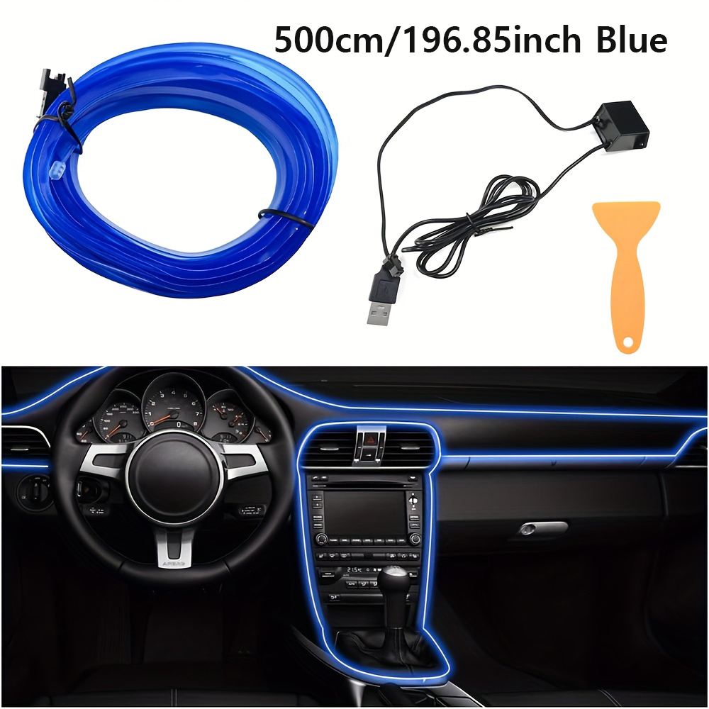 Car Dashboard Light Fiber Optic - 5M Auto-interieur RGB Sfeerverlichting APP-besturing USB