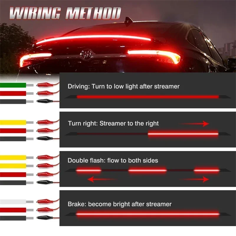 Car Roof Star Light Fiber Optic - 120/130 CM Dynamische Wit Geel Koolstofvezel