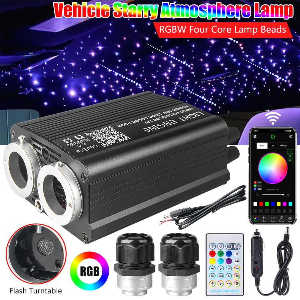 Car Roof Star Light Fiber Optic - 32W RGBW Dubbele Kop Auto Meteor