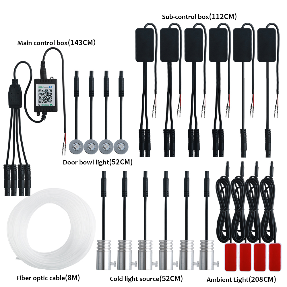 Car Dashboard Light Fiber Optic - 14 In 1 Auto Omgevingslicht Usb