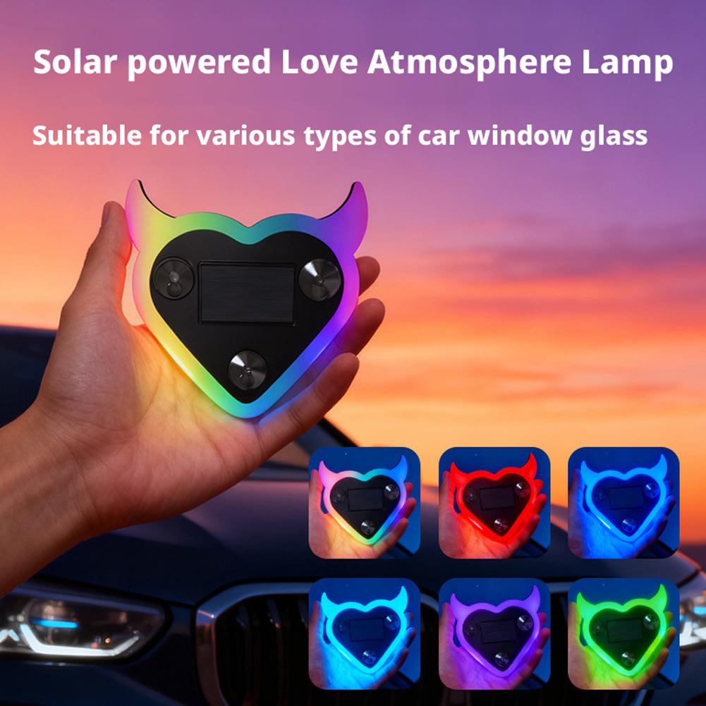 Car Interior Neon Light Usb - Zonne-energie Auto LED-raamverlichting Hart Sfeerverlichting Populaire