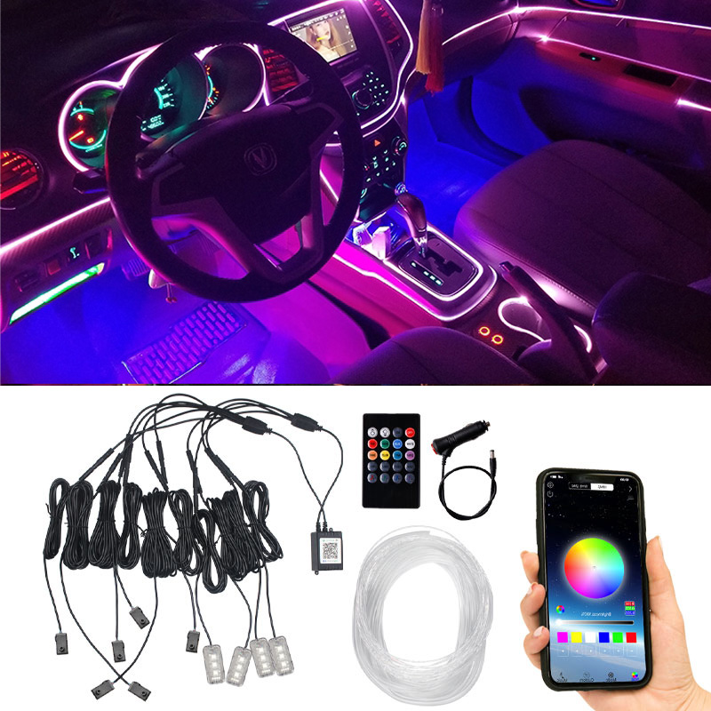 Car Dashboard Light Fiber Optic - Auto 9/10in1 Accessoires Interieurdecoratie Ambient Cold