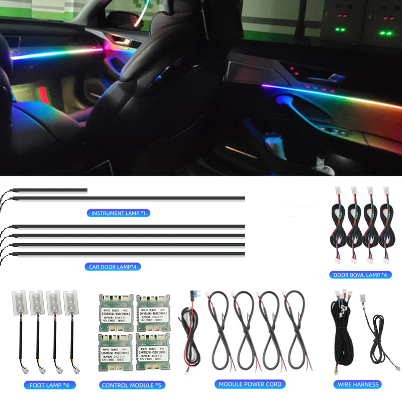 Car Dashboard Light Fiber Optic - LED auto-interieur sfeerverlichting 64 RGB Symphony
