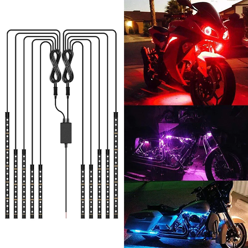 Car Led Strip 12V Waterproof - Motor Auto 12 stks RGB APP