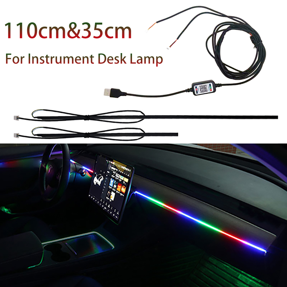 Car Dashboard Light Fiber Optic - 2in1 110Cm & 35 Cm Led