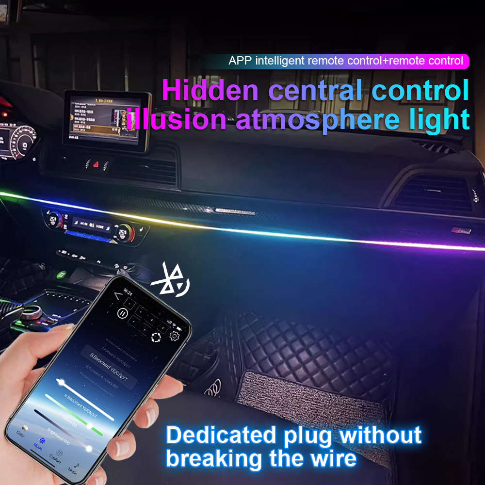Car Interior Led Strip App Control - 64 Kleuren Usb Auto Led Omgevingslicht