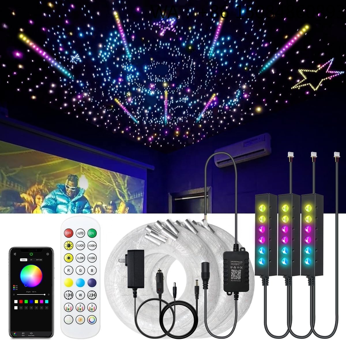 Car Roof Star Light Fiber Optic - RGB Glasvezel Sterrenplafond Lichtbron Romantische Sterrenlichtmotor
