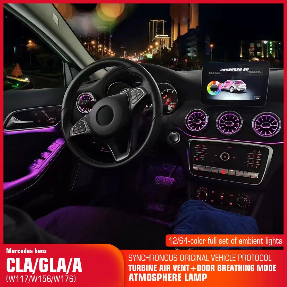 Accessoires voor Benz W176 CLA - Car Ambient Lighting 64 Color recensie en prijs