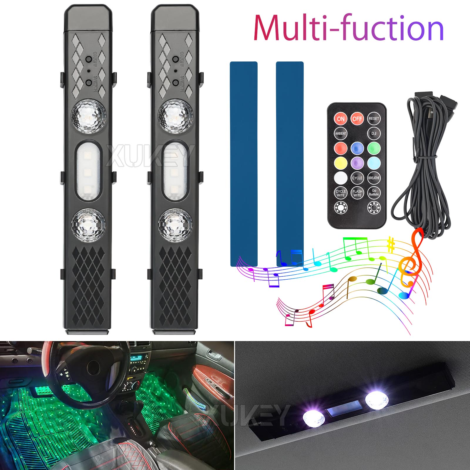 Oplaadbare Auto Interieur Lich - Car Ambient Light Kit With Remote recensie en prijs