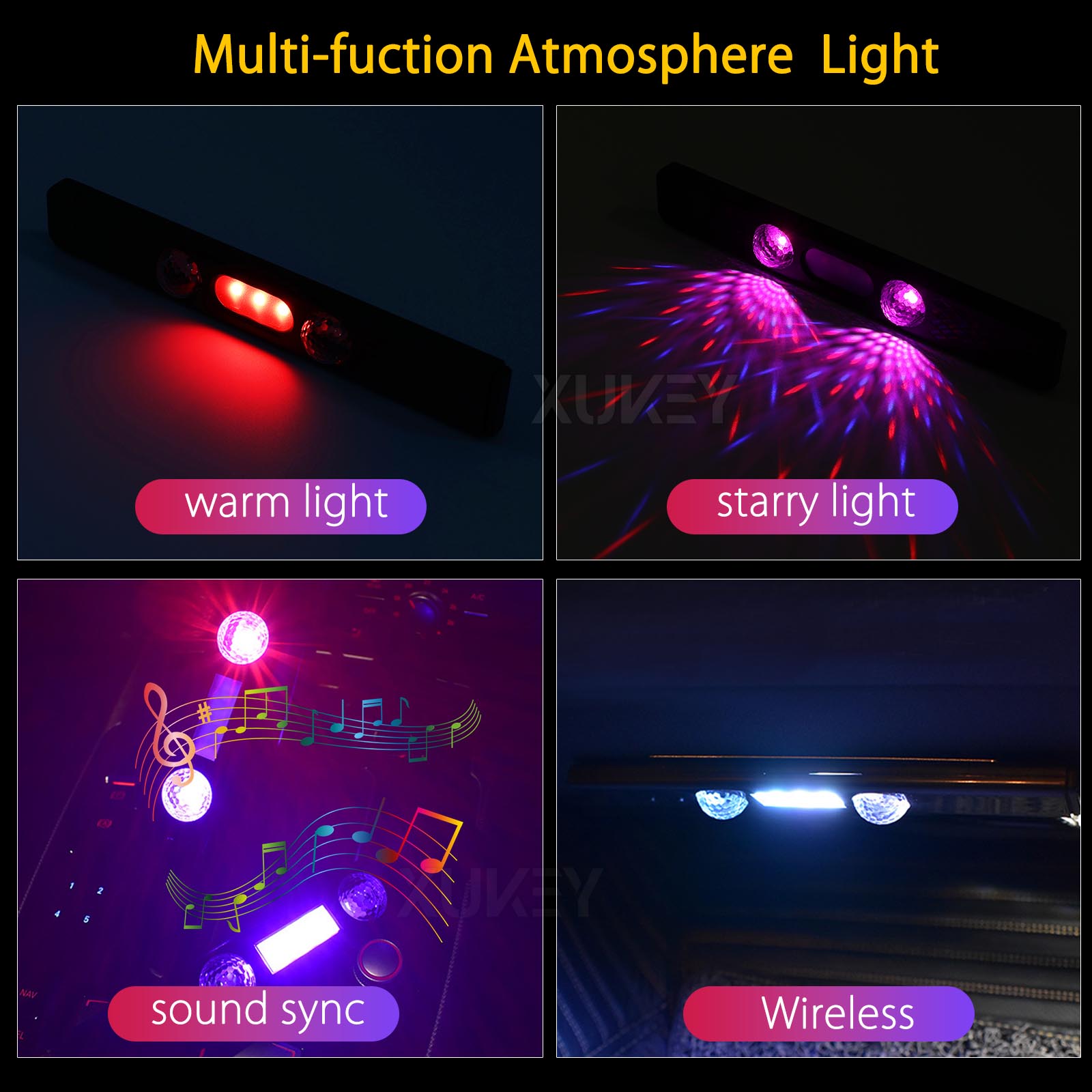 Oplaadbare Auto Interieur Lich - Car Ambient Light Kit With Remote recensie en prijs