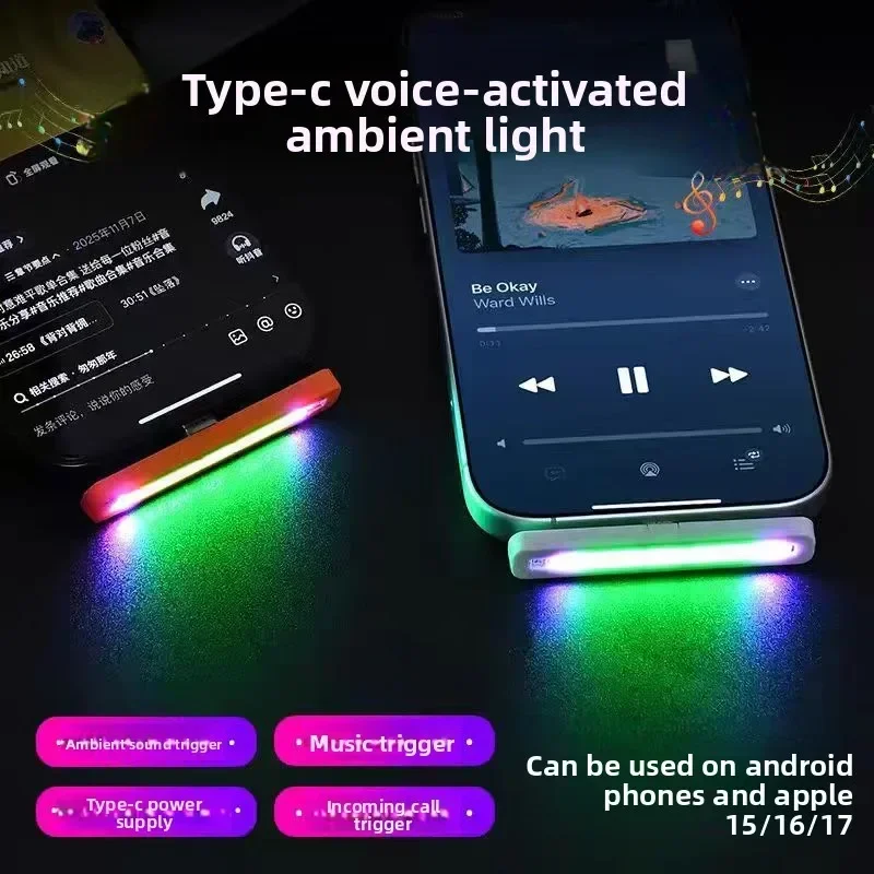 Kleine USB-C RGB-lamp met gelu - Car Ambient Light Sound Activated recensie en prijs