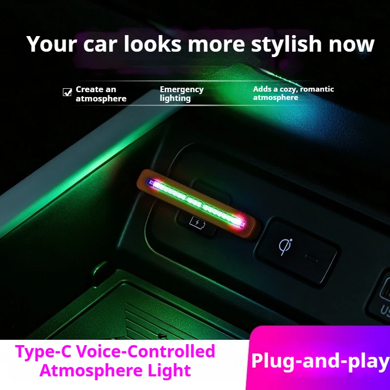 USB-C RGB Geluidsgeactiveerde  - Car Ambient Light Sound Activated recensie en prijs