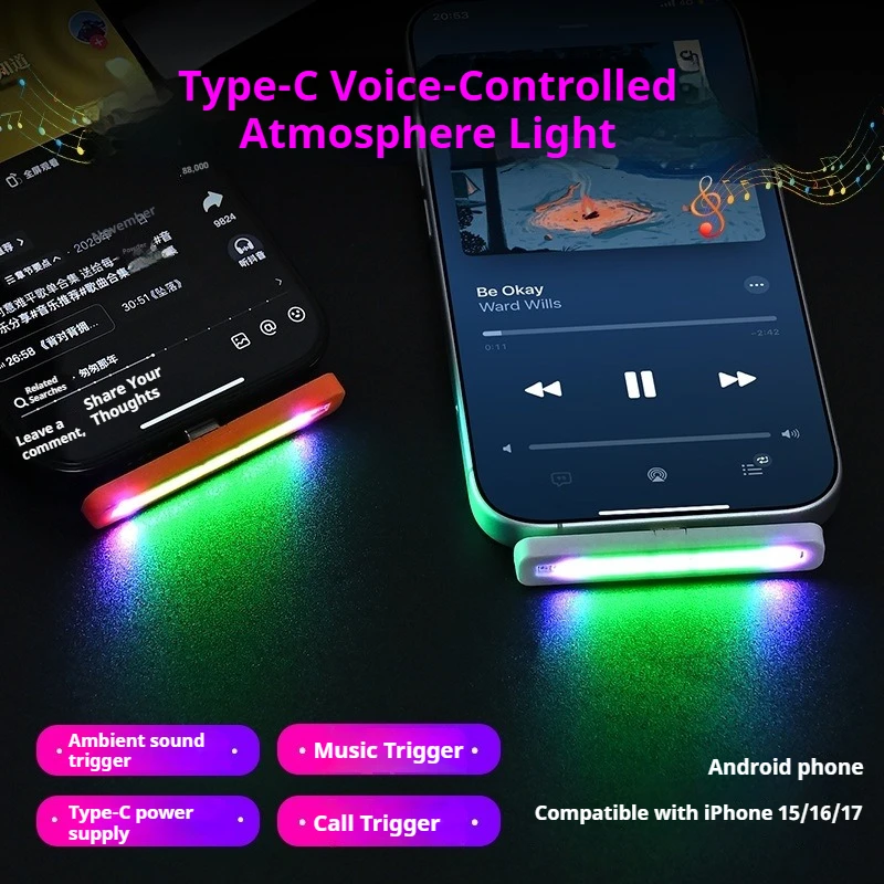 USB-C RGB Geluidsgeactiveerde  - Car Ambient Light Sound Activated recensie en prijs