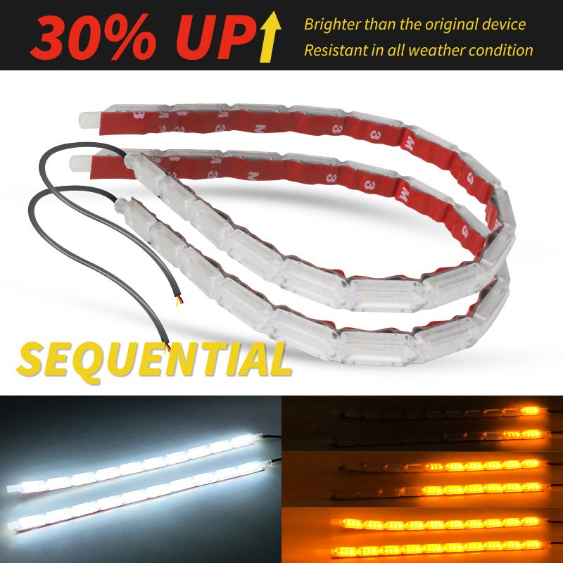 1 paar Vloeiende DRL Led-dagri - Car Led Strip 12V Waterproof recensie en prijs
