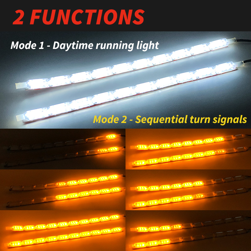 1 paar Vloeiende DRL Led-dagri - Car Led Strip 12V Waterproof recensie en prijs