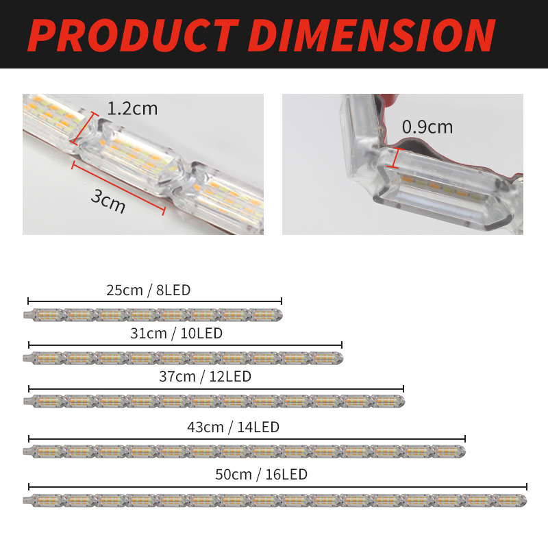 1 paar Vloeiende DRL Led-dagri - Car Led Strip 12V Waterproof recensie en prijs