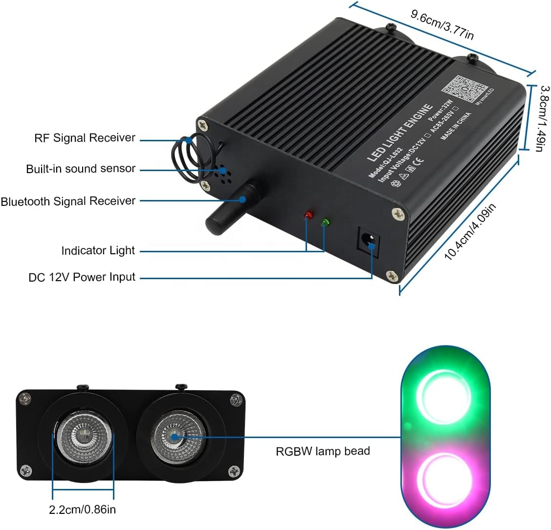 32W Geüpgradede Dubbele Poort  - Car Roof Star Light Fiber Optic recensie en prijs