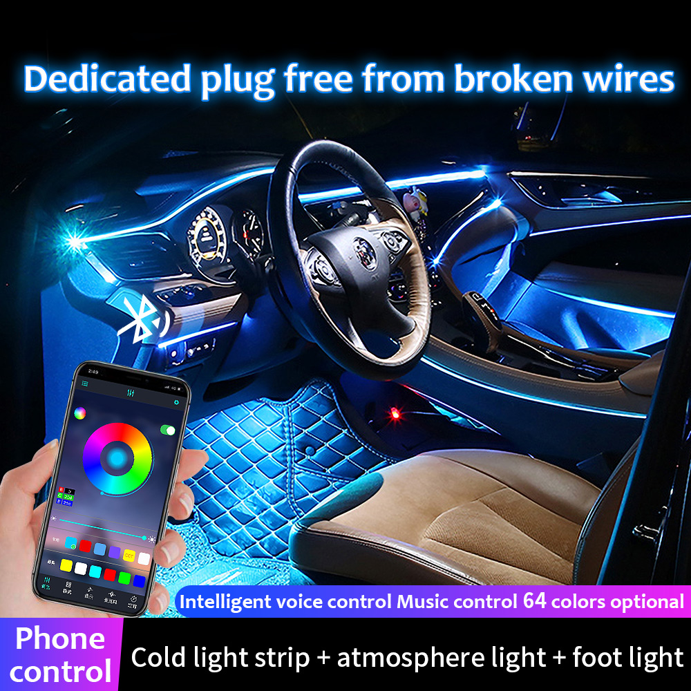 14 in 1 RGB auto-interieur omg - Car Interior Led Strip App Control recensie en prijs