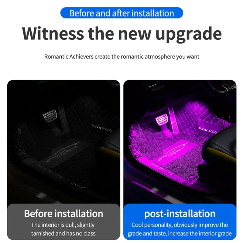 Neon LED auto-interieur sfeerv - Car Ambient Light Kit With Remote recensie en prijs