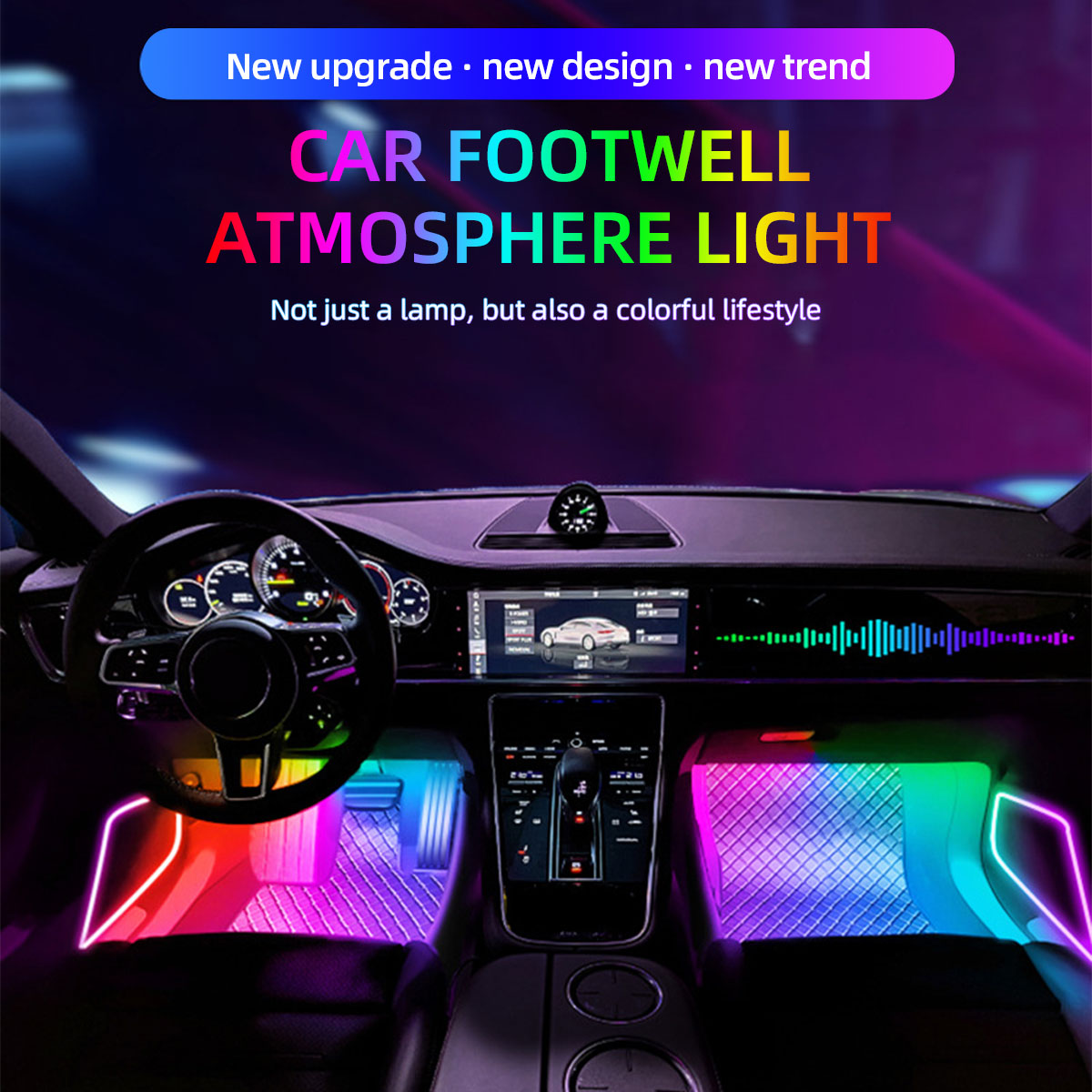 2/4in1 12/18 LED RGB Regenboog - Car Ambient Light Kit With Remote recensie en prijs