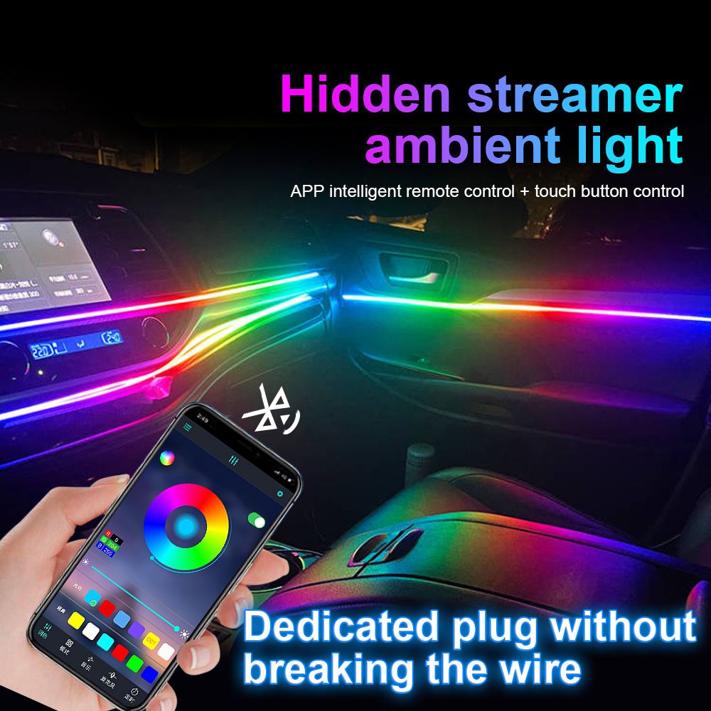 Nieuwste LED verborgen auto-om - Car Ambient Lighting 64 Color recensie en prijs