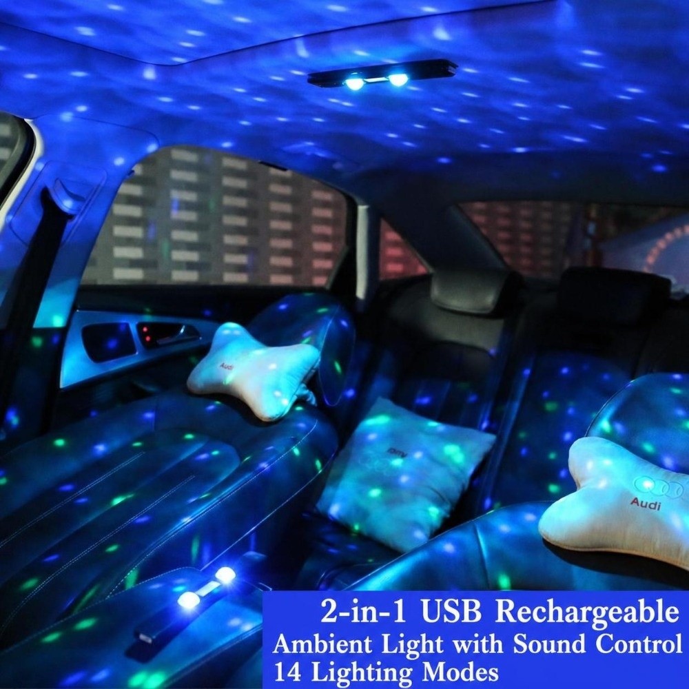 Geluidsgestuurde auto-interieu - Car Ambient Light Sound Activated recensie en prijs