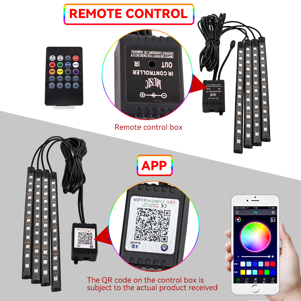 RGB LED Motor Sfeer Voetlicht  - Car Led Strip 12V Waterproof recensie en prijs