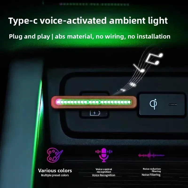 Mini USB-C RGB-licht met gelui - Car Ambient Light Sound Activated recensie en prijs