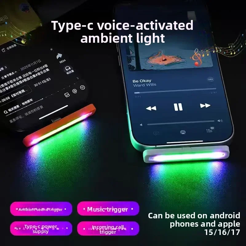 Mini USB-C RGB-licht met gelui - Car Ambient Light Sound Activated recensie en prijs