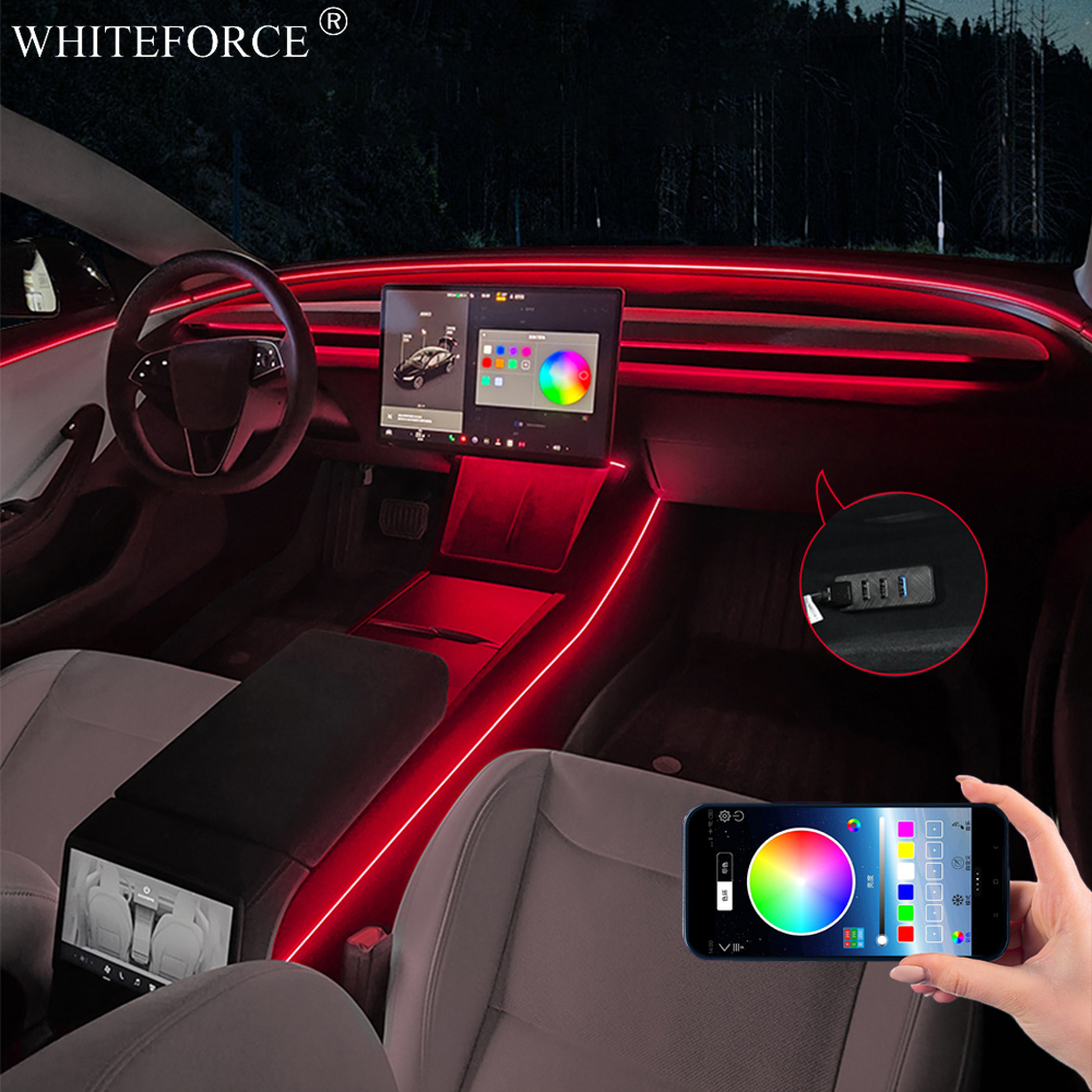 Voor Tesla Model Y Juniper LED - Car Ambient Light Kit With Remote recensie en prijs