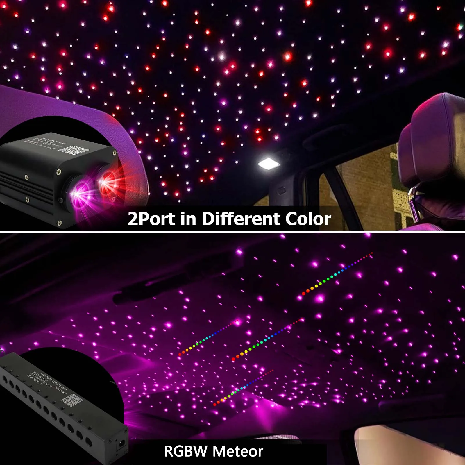 Dubbele poort 20W Twinkle RGBW - Car Roof Star Light Fiber Optic recensie en prijs