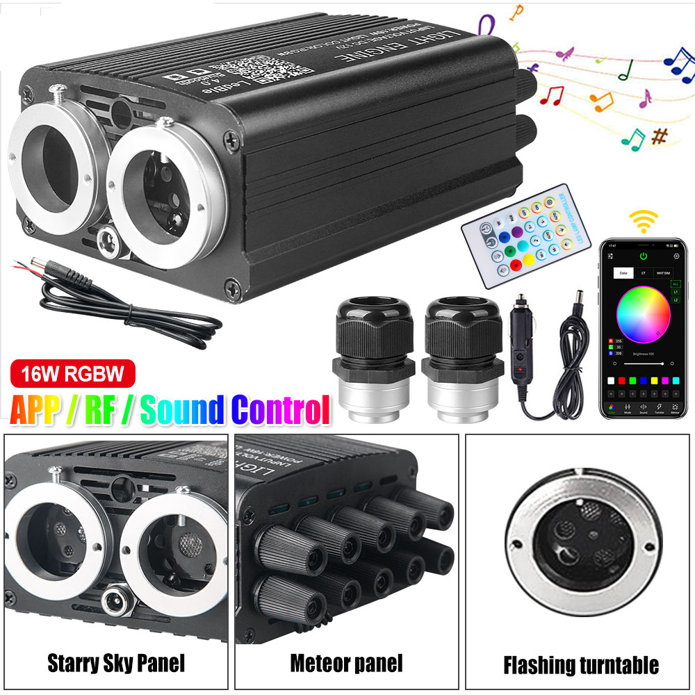 32W RGBW Dubbele Kop Auto Mete - Car Roof Star Light Fiber Optic recensie en prijs