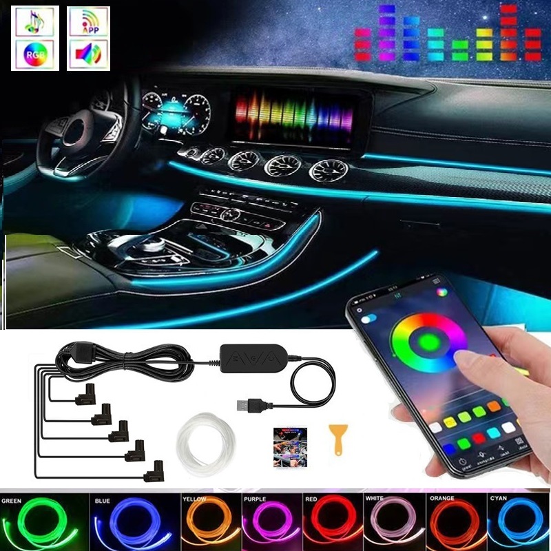 Auto RGB Ambient LED Light Str - Car Ambient Light Fiber Optic 6M recensie en prijs