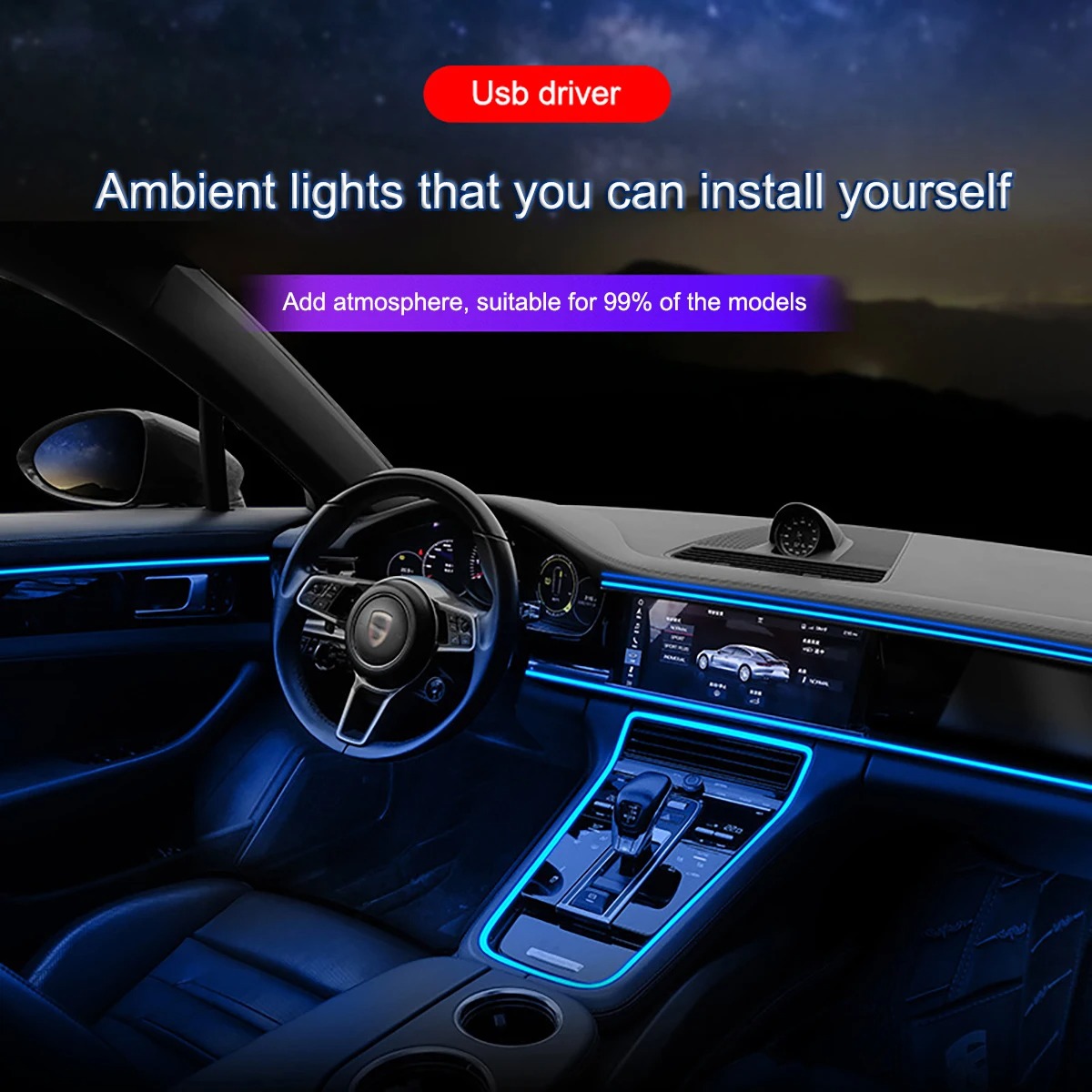 Auto-omgeving El Wire LED USB  - Car Interior Neon Light Usb recensie en prijs