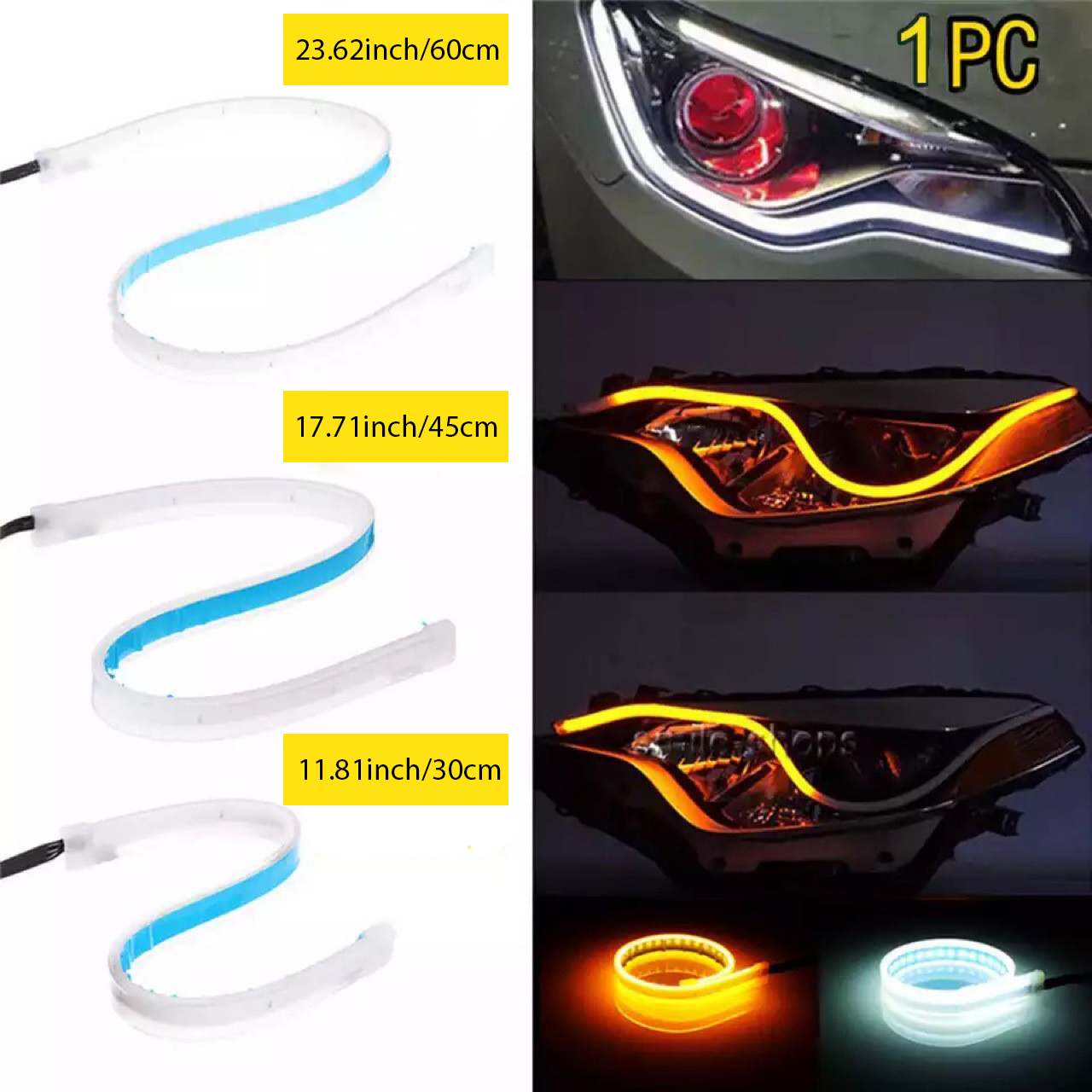 1Pc 12V flexibele LED-auto-dag - Car Led Strip 12V Waterproof recensie en prijs