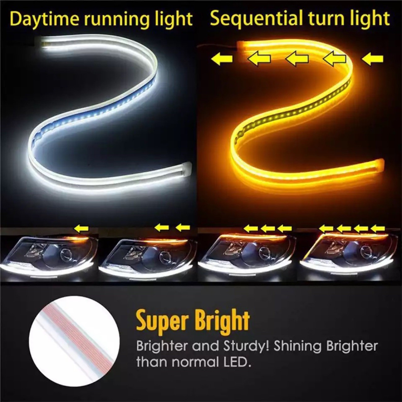 1Pc 12V flexibele LED-auto-dag - Car Led Strip 12V Waterproof recensie en prijs