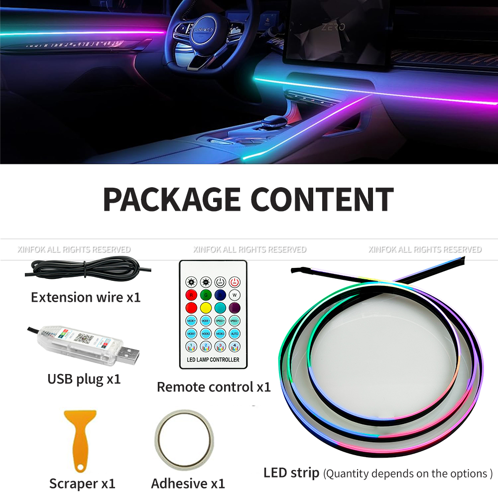 140 cm USB Dreamcolor acryl in - Car Interior Led Strip App Control recensie en prijs