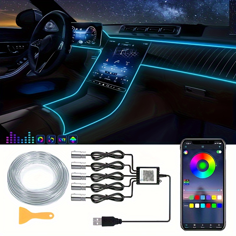 5 in 1 Auto-interieur LED Omge - Car Ambient Light Fiber Optic 6M recensie en prijs