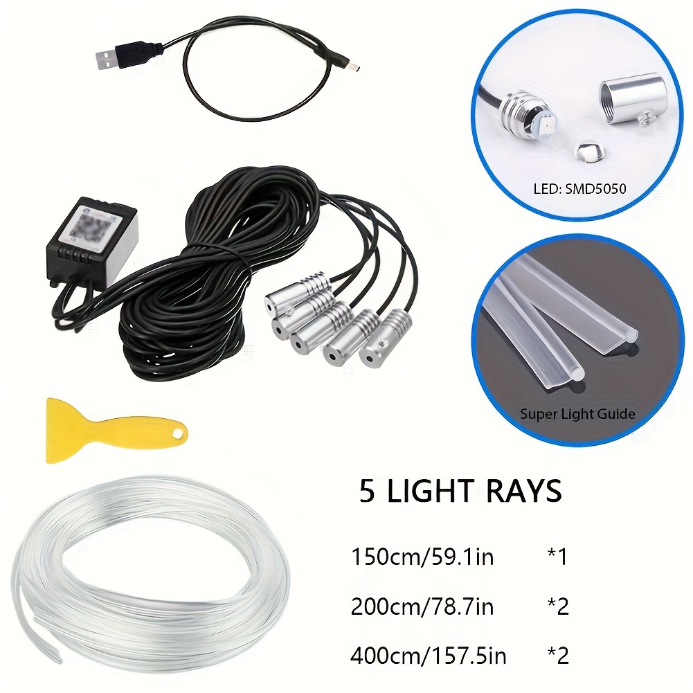 5 in 1 Auto-interieur LED Omge - Car Ambient Light Fiber Optic 6M recensie en prijs