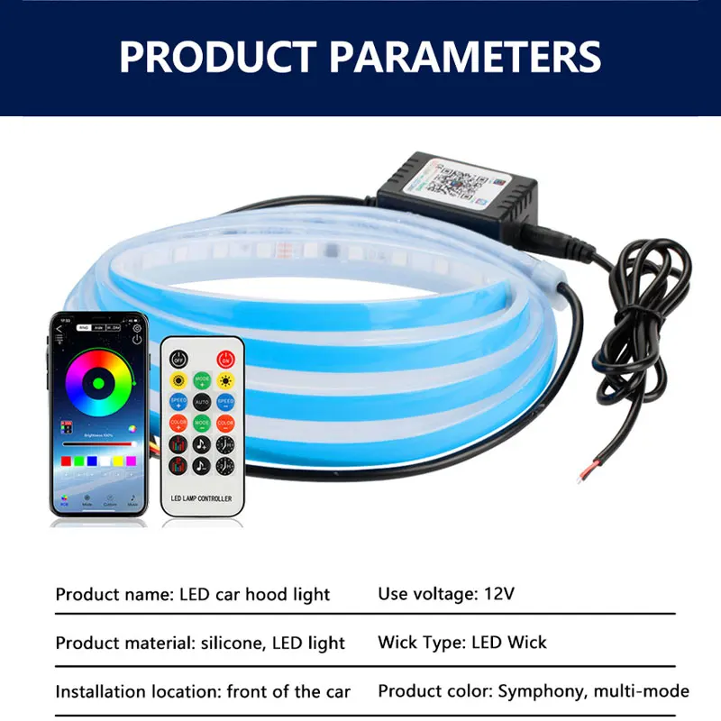 120/150/180cm Autokap Decorati - Car Led Strip 12V Waterproof recensie en prijs