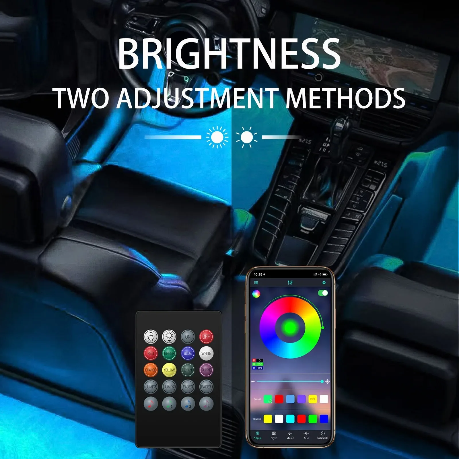 Auto LED voetenruimte sfeerver - Car Ambient Light Sound Activated recensie en prijs