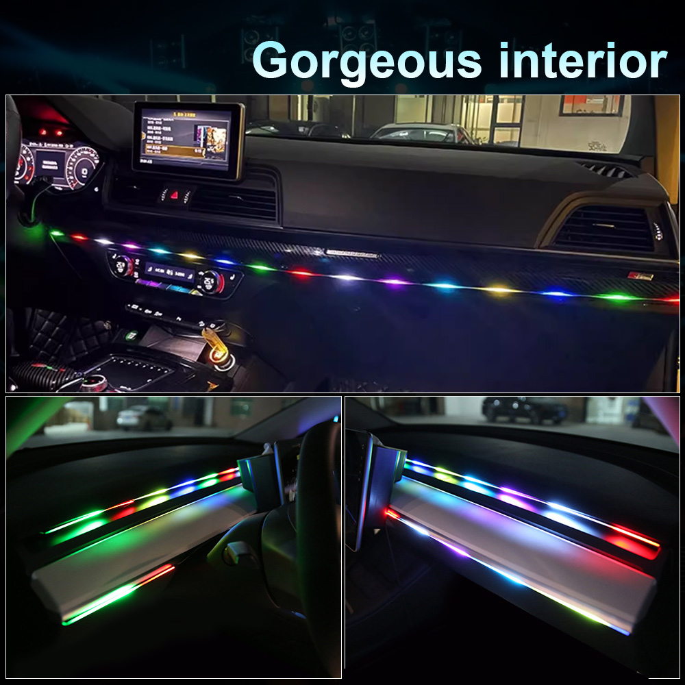 64 Kleuren Usb Auto Led Omgevi - Car Interior Led Strip App Control recensie en prijs