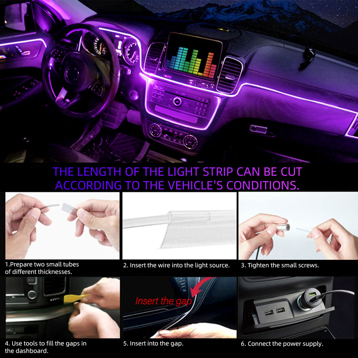 4/5/6-in-1 Auto-interieur Glas - Car Dashboard Light Fiber Optic recensie en prijs