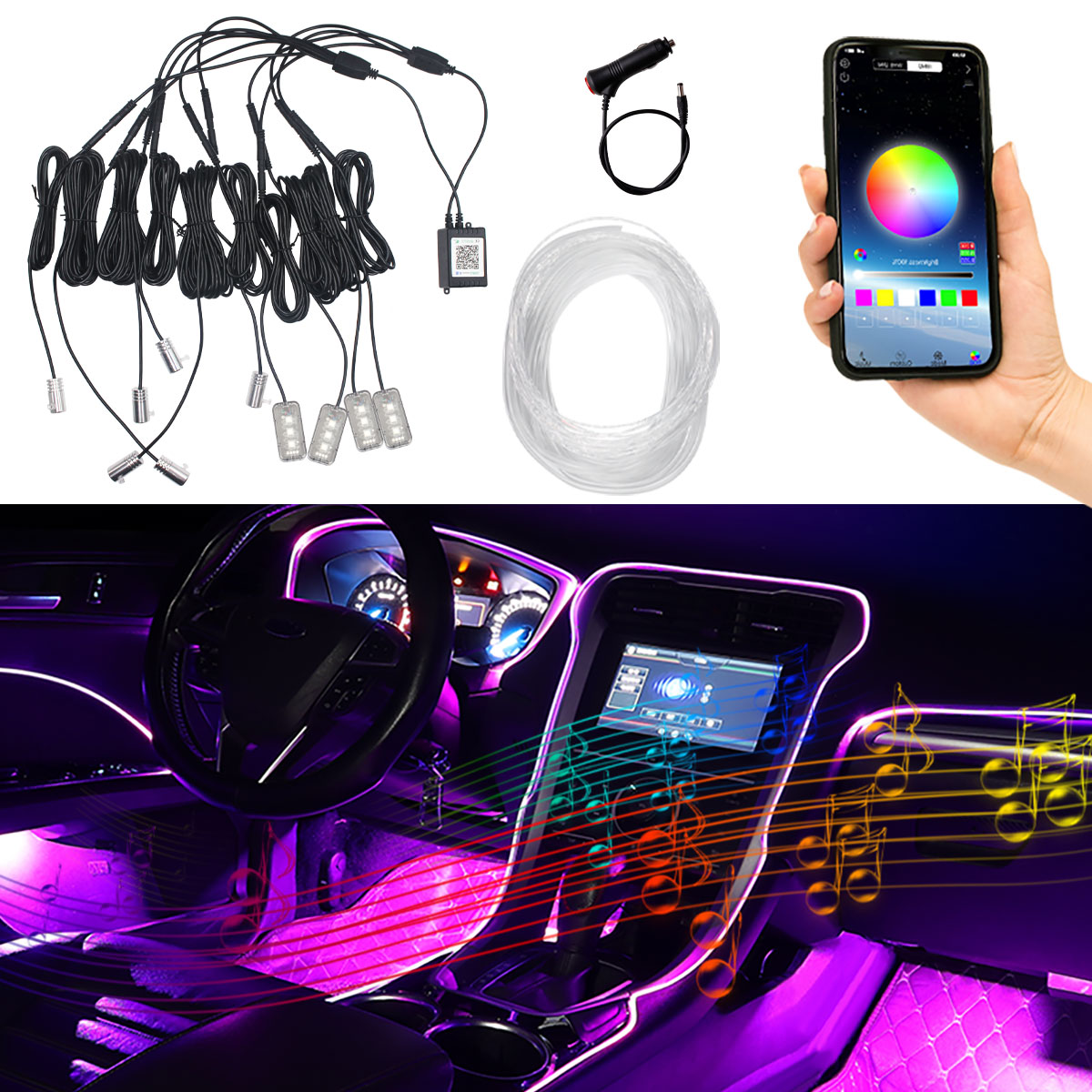 Auto-interieur sfeerverlichtin - Car Dashboard Light Fiber Optic recensie en prijs