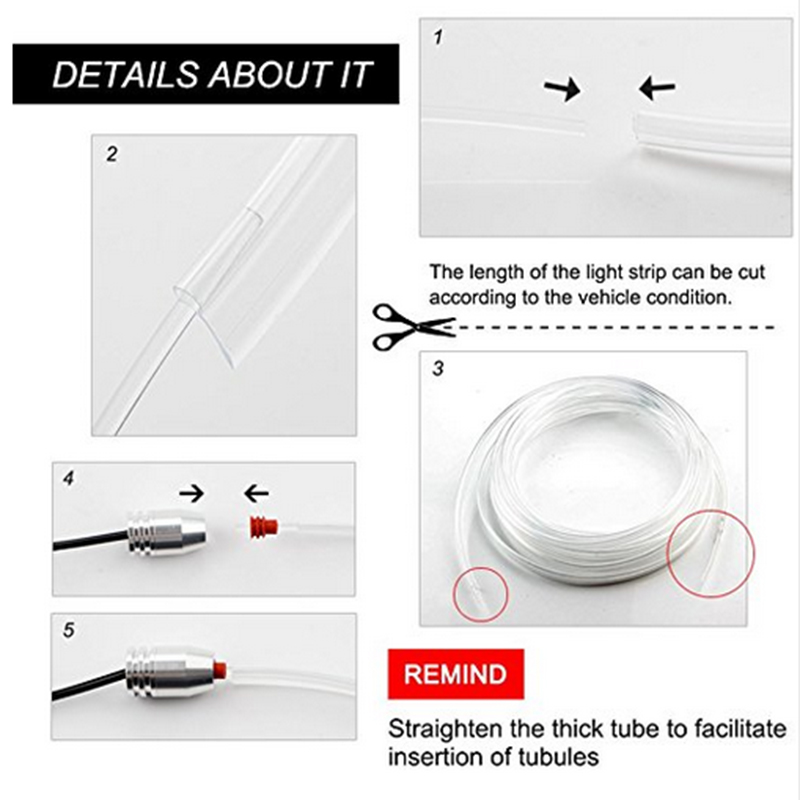 5 In 1 6M Rgb Glasvezel Sfeer  - Car Dashboard Light Fiber Optic recensie en prijs