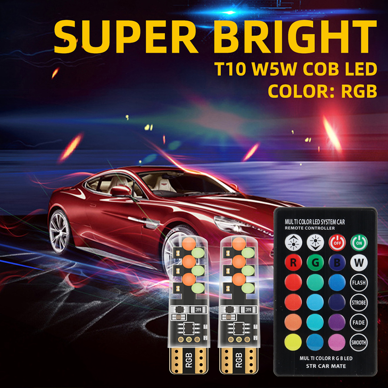1Set T10 W 5W Rgb Led Lamp Afs - Car Ambient Light Kit With Remote recensie en prijs